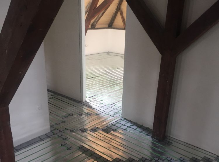 Vloerverwarming op bovenverdieping