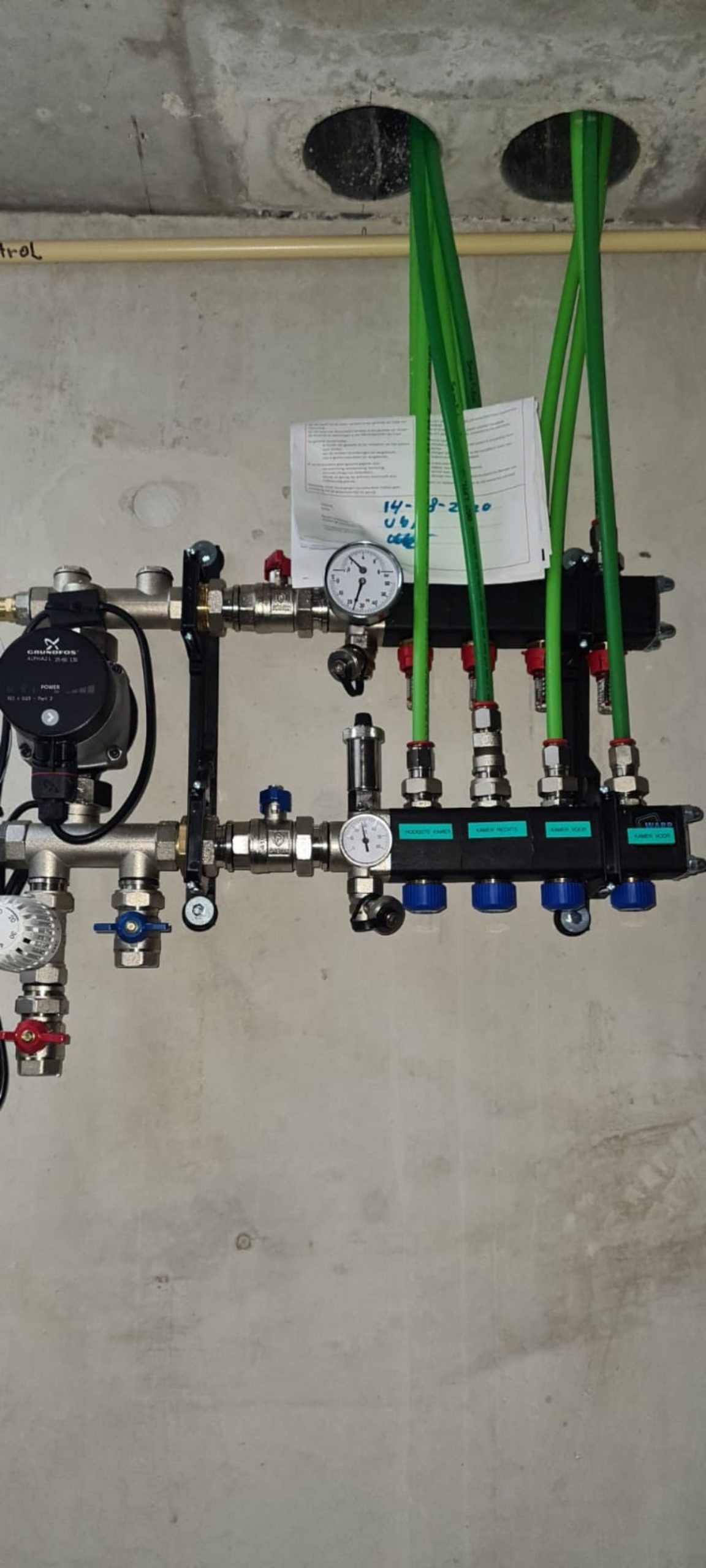 Verdeler aan de muur