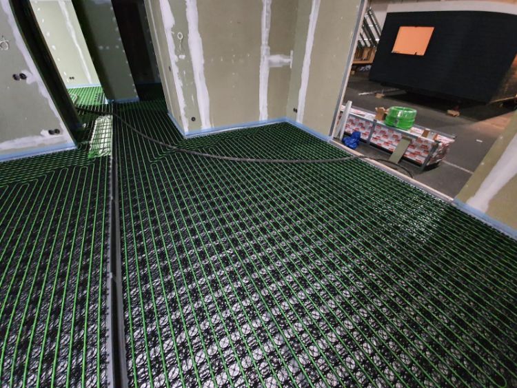 Vloerverwarming in woonkamer