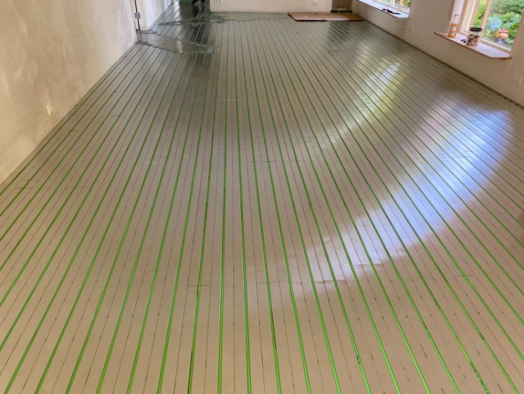 Vloerverwarming in woonkamer