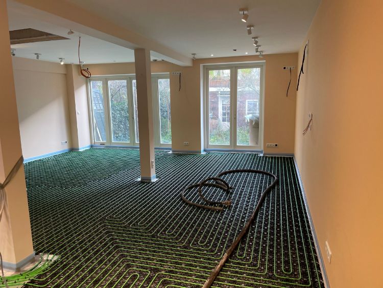 Vloerverwarming in woonkamer