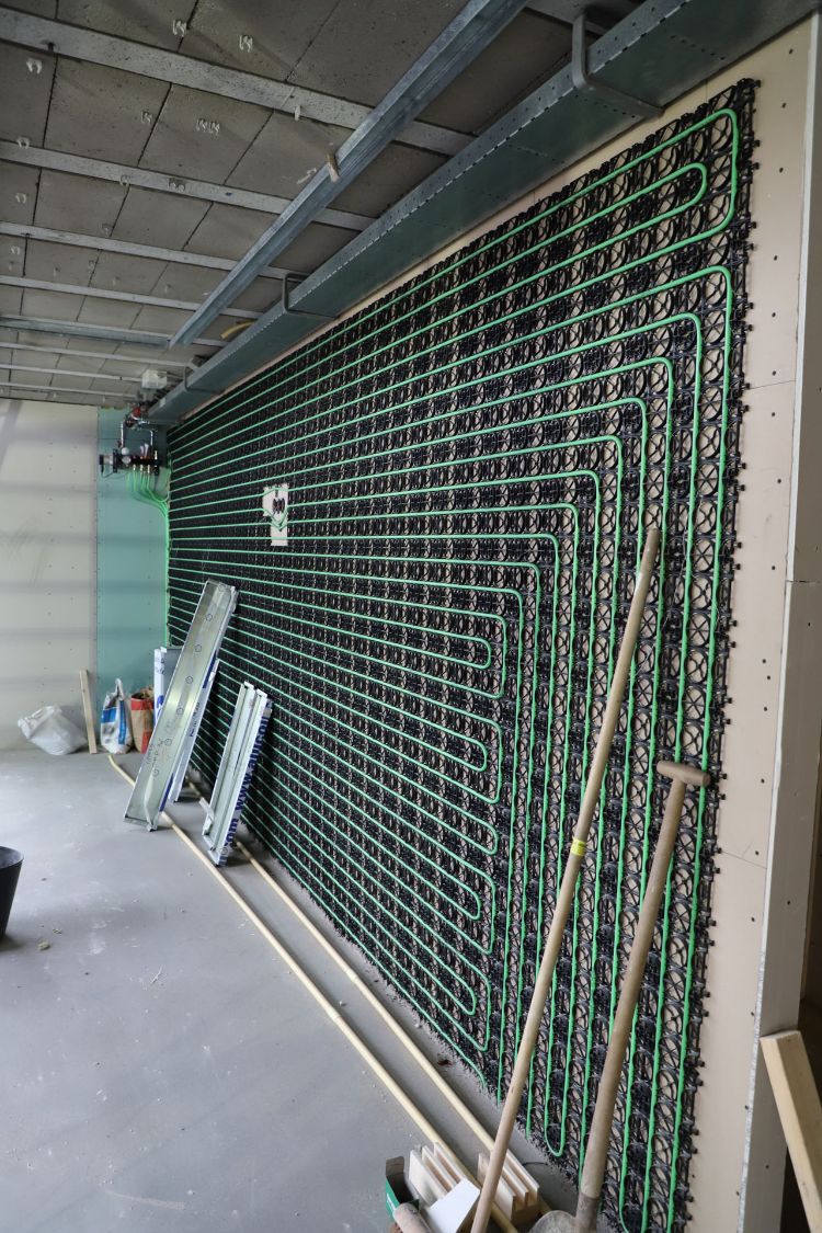 Wandverwarming zonder afwerklaag