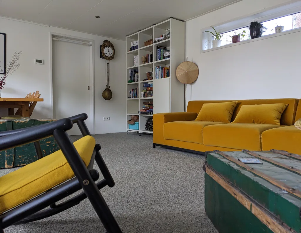 WARP Systems woonkamer voor installatie vloerverwarming