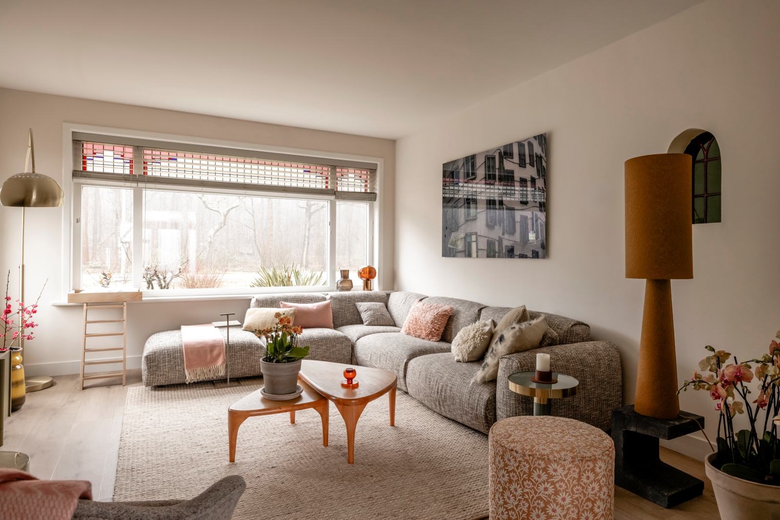 woonkamer met vloerverwarming ingericht