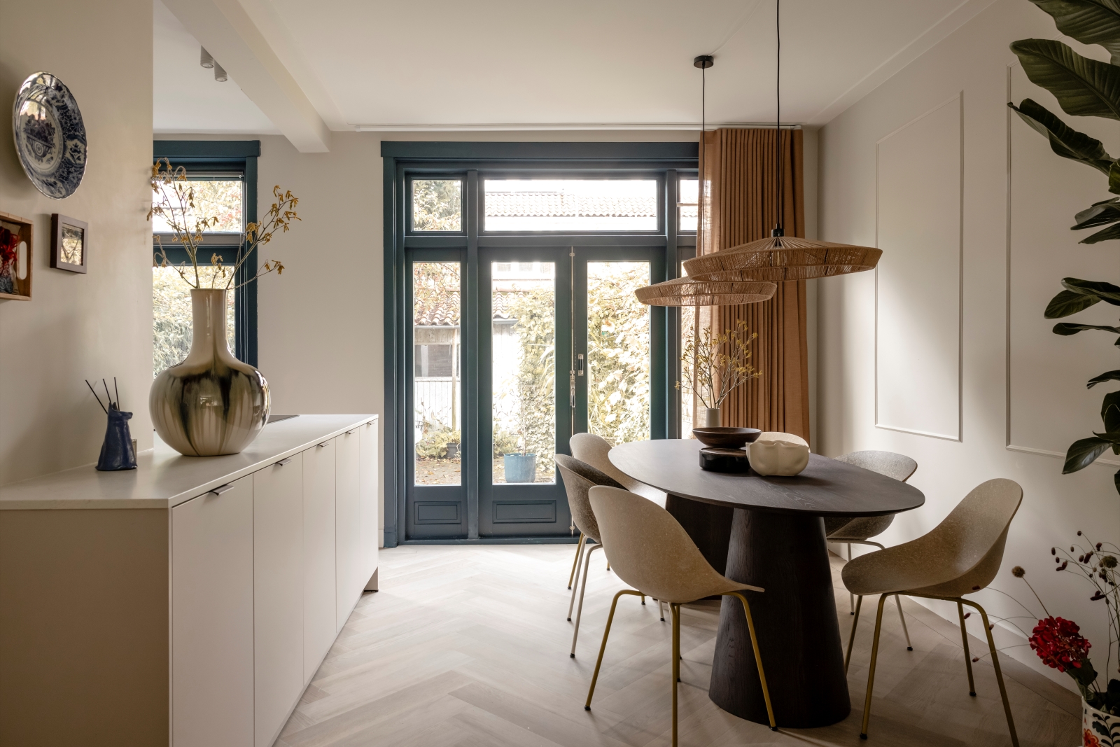 eetkamer met vloerverwarming ingericht