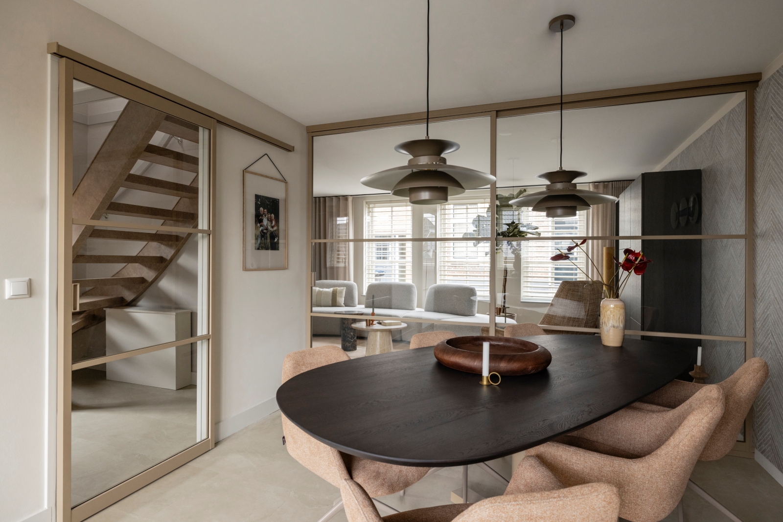 eetkamer met vloerverwarming ingericht