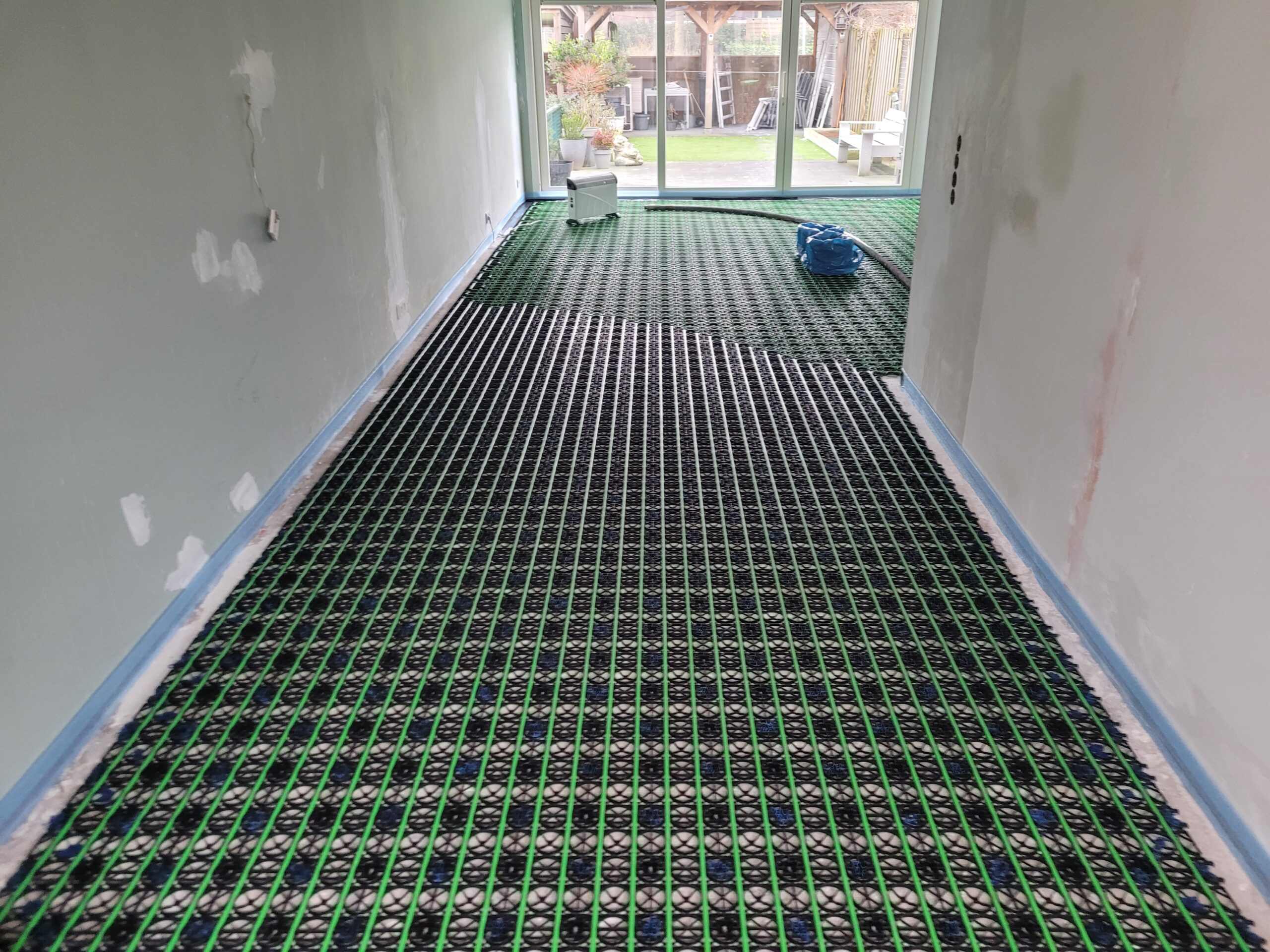 woonkamer met vloerverwarming