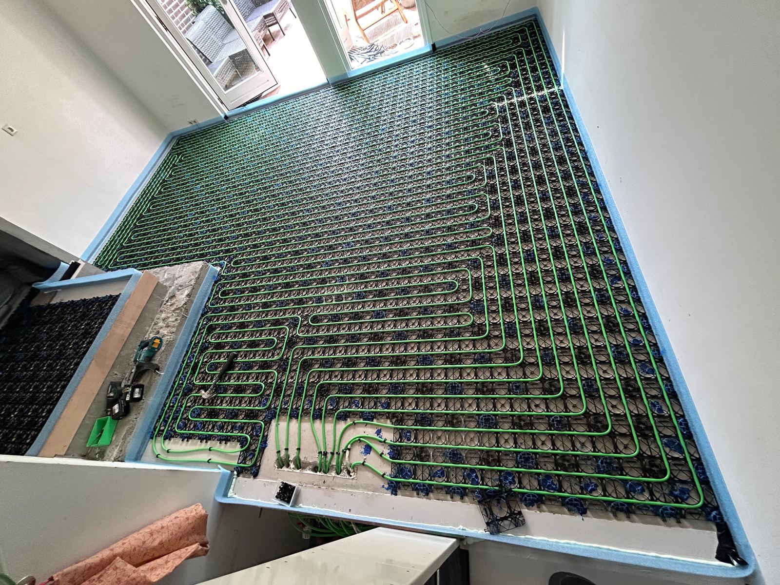 woonkamer met vloerverwarming